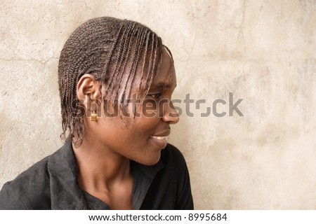 stock photo Young African woman traditional dreadlocks hairstyle
