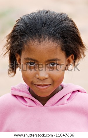 Deprived African children, village near Kalahari desert, people diversity series