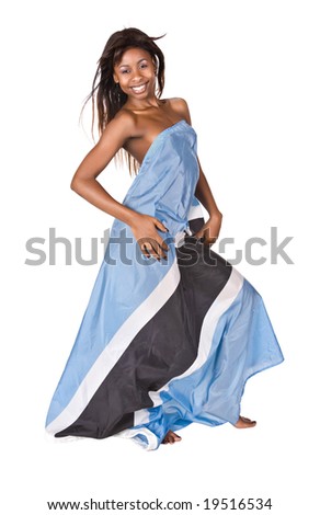 Sexy African Girl With Botswana Flag Stock Photo 19516534 : Shutterstock