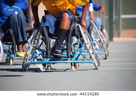 african paralympic games, basketball players  in the wheelchairs