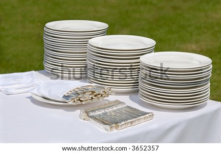 stock photo A detail of an elegant luxury catering wedding buffet on a