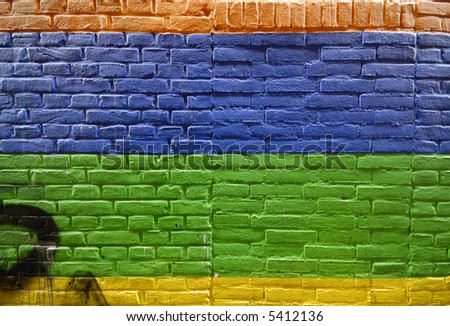 Colored urban wall