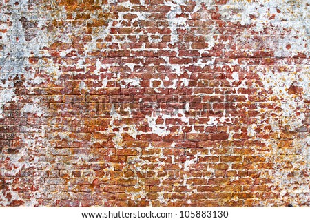 old painted brick wall texture