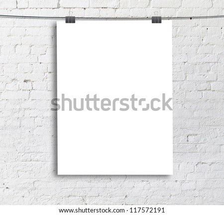 white poster on a rope white poster on a rope