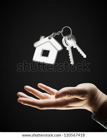 hand and key chain with key