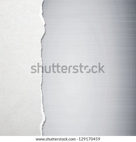 Torn paper with metal background