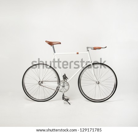hipster bicycle on white, fixed gear