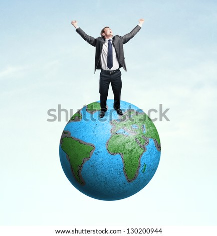 man happiness and drawing earth