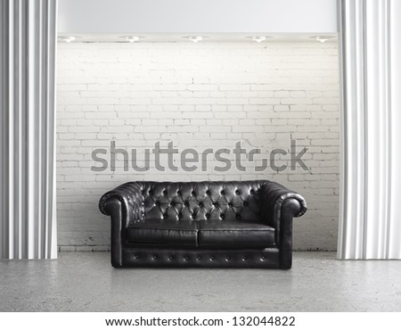 modern loft with leather sofa modern loft with leather sofa