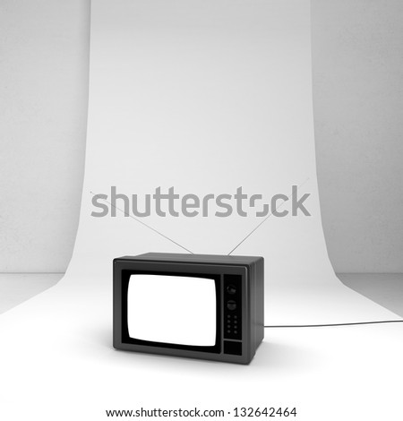 retro television on a white background