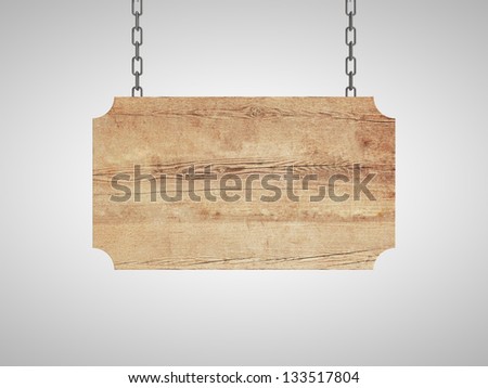 blank wood plate on chain