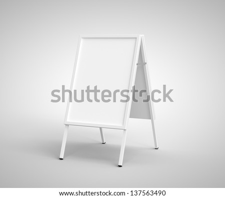 sandwich board on a white background