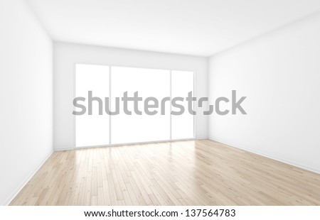 empty interior with big window