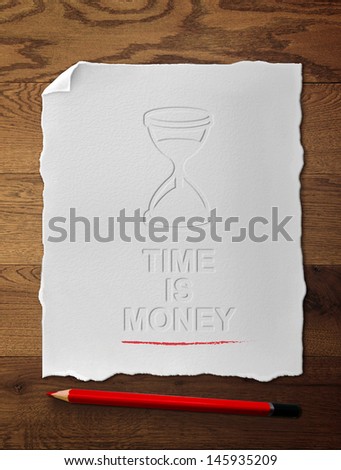 time is money drawing on placard