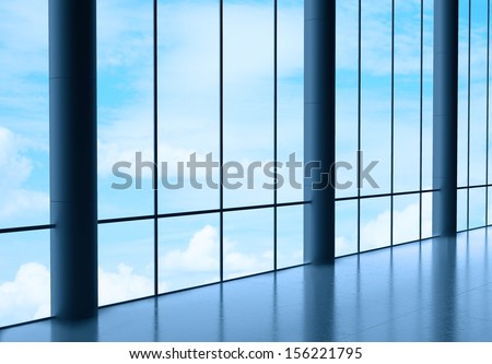 modern office interior and sky view