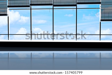 sunlight office and view city in window
