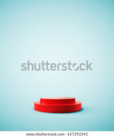 red podium on a blue background red podium on a blue background