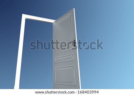 open big door to white