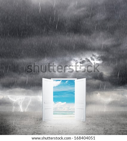 door from bad weather to good