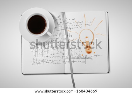 cup of coffee and book, idea concept