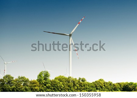 location of wind turbines in an open field