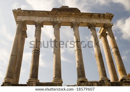 Italy Older stone column in rome forum