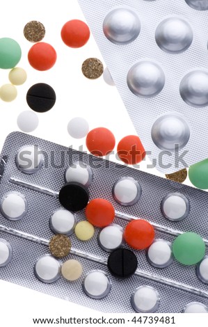 object on white - Medical Tablets close up