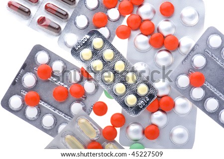 object on white - Medical Tablets close up