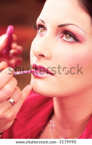 beautician makeup. eautician creating makeup