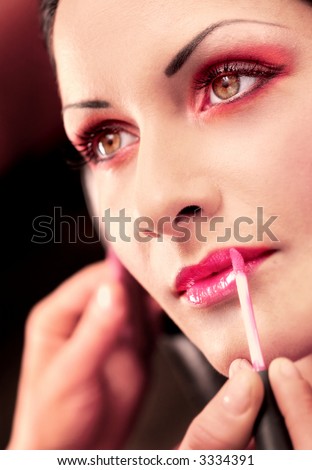 beautician makeup. eautician creating makeup