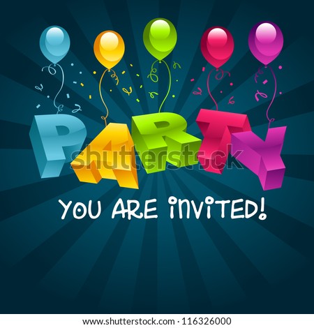 Colorful Party Invitation Card
