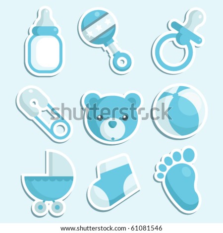 A set of baby boy icons A set of baby boy icons