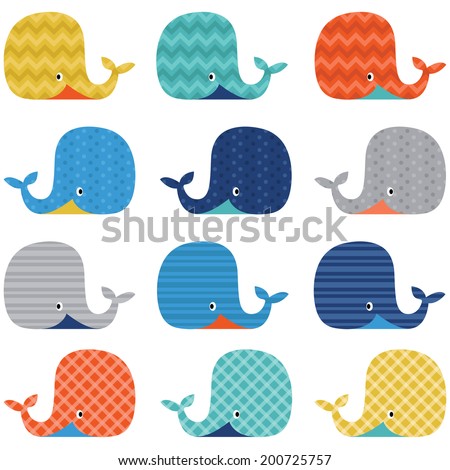 Colorful Cute Whale Colorful Cute Whale