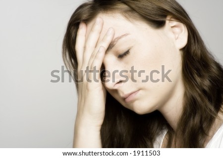stock photo : Woman  suffering from headache