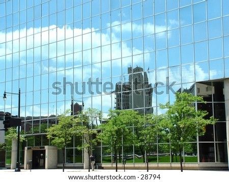 mirror building in downtown Grand Rapids