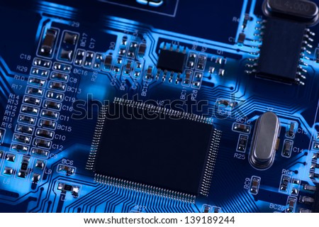 macro photo of electronic circuit. symbol of technology. Close up