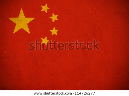 China flag drawing ,grunge and retro flag series