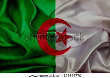 Algerian grunge waving flag