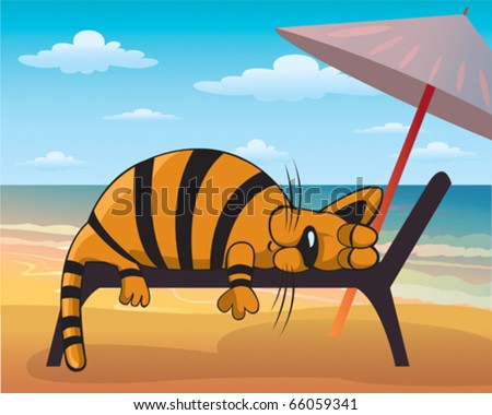 Cat In Heat Cartoon. stock vector : Cartoon fanny