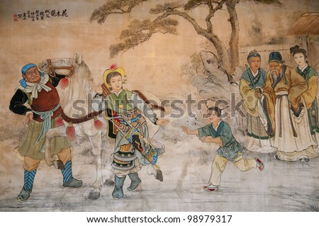 Chinese classic wall drawing
