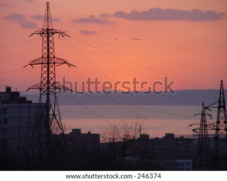 Urban sunset in Vladivostok, Russia - 2