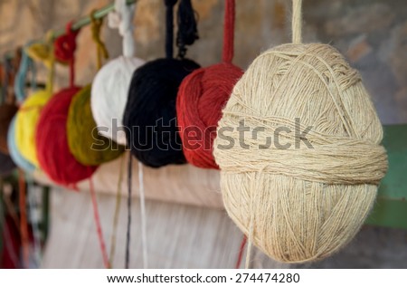 Colorful Ropes for Weaving Turkish Carpet
