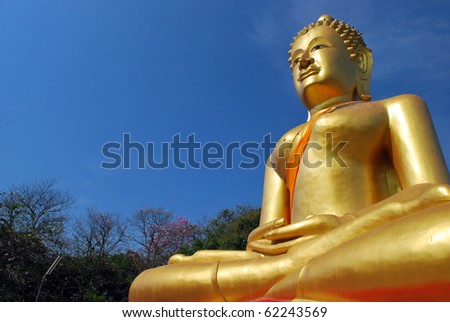 Big statue image of buddha meditation at Angthong,Thailand