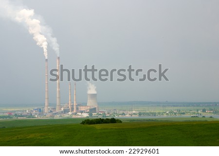Electric plant in a green field