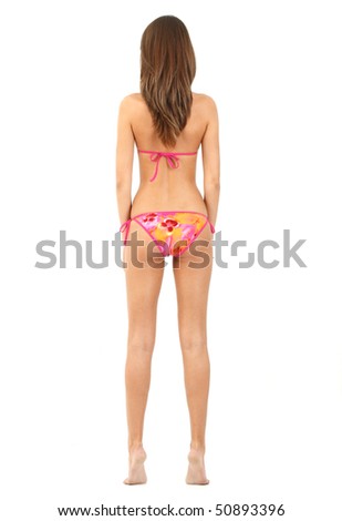 Young girl body standing at full height