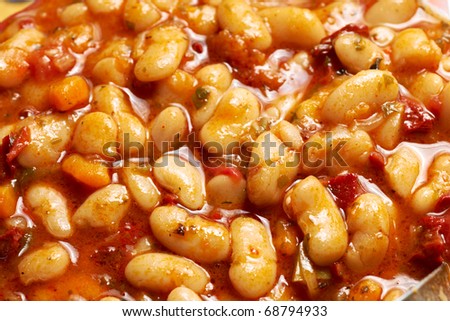 Traditional Bulgarian haricot beans stew dish