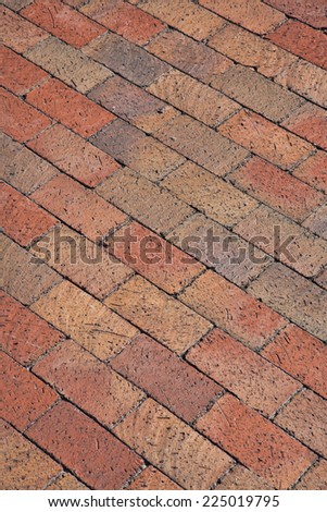 Interesting pattern of a new brick walkway