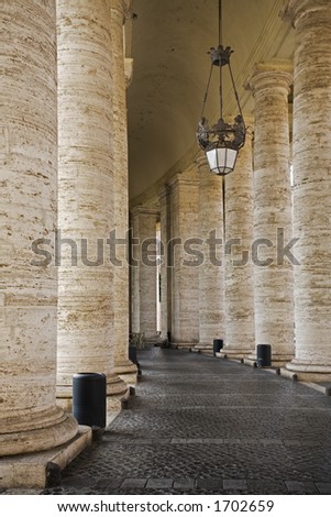 St Peter square Baroque art at the Vatican Rome Italy