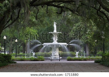 Forsyth Park Fountain in Savannah Georgia.