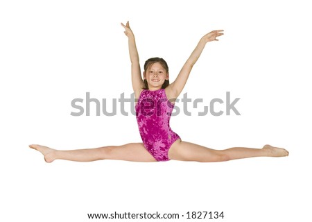 Model Release #282   10 year old caucasian girl in gymnastics poses